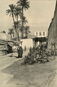 Straat in Aswan, Egypte, 1898