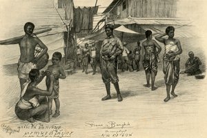 Straatscène, Bangkok, Siam, 1898