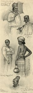 Studies van mensen, Colombo, Ceylon door Christian Wilhelm Allers