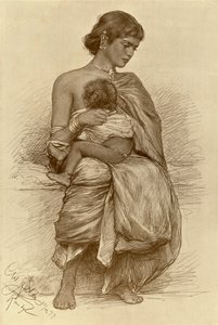Jonge moeder, Kandy, Ceylon, 1898 door Christian Wilhelm Allers