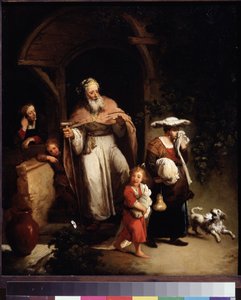 De verdrijving van Hagar door Christian Wilhelm Ernst Dietrich