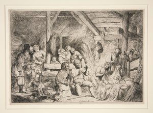 Aanbidding van de herders door Christian Wilhelm Ernst Dietrich
