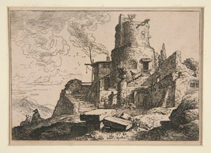 Landschap met toren