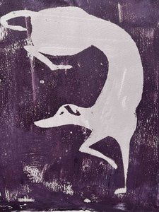Dynamic White Greyhound door Christina Misuro