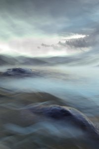 Misty Blue: abstract landschap