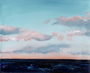 Pastelkleurige oceaanhorizon