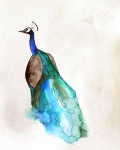 Levendig blauwe pauw door Christine Lindstrom