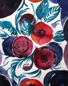 Levendige bloemen in aquarel door Christine Lindstrom