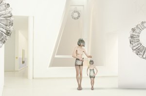 Futuristische, minimalistische figuren