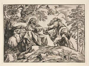 De Verzoeking van Christus door de Duivel door Christoffel Jegher