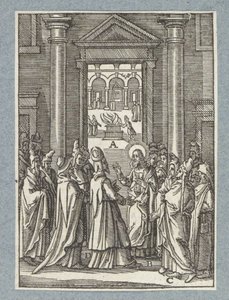 Debat met de sadduceeën en de farizeeën door Christoffel van Sichem (II)