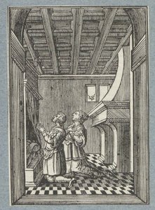 Huwelijksnacht van Tobias en Sara door Christoffel van Sichem (II)