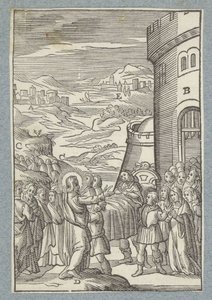 Opwekking van de zoon van de weduwe van Naïn door Christoffel van Sichem (II)