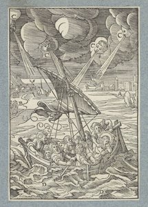 Storm op het Meer van Galilea door Christoffel van Sichem (II)