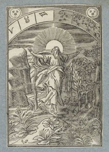 Vierde scheppingsdag: schepping van zon, maan en sterren door Christoffel van Sichem (II)