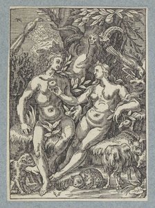 Zondeval met vrouwelijke slang door Christoffel van Sichem (II)