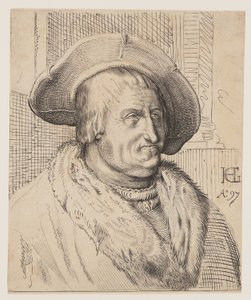 Fantasieportret van een oude man met een hoed door Christoffel van Sichem I