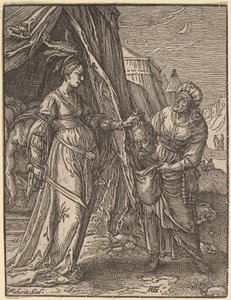Judith met het Hoofd van Holofernes door Christoffel van Sichem I, after Hendrik Goltzius