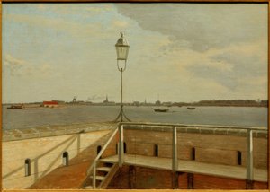 Uitzicht vanaf het Fort Trekroner op Kopenhagen in de Verte door Christoffer Wilhelm Eckersberg