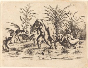 Drie Putti met een Dode Stier