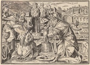 Christus vertelt zijn discipelen over het laatste oordeel door Christoph Murer