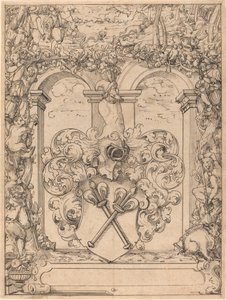 Ontwerp voor een Raam (Jachtscène) door Christoph Murer