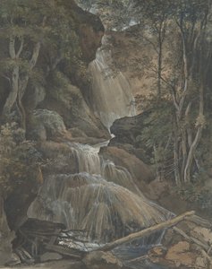 Een Waterval in een Bos bij Langhennersdorf door Christoph Nathe