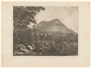 Landschap met de berg de Landeskrone bij Görlitz