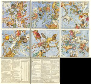 Globi Coelestis in Sex Tabulas Planas Redacti Descriptio door Christoph Weigel the Elder