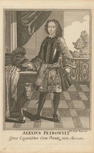 Portret van Tsarevich Alexei Petrovich van Rusland 1690-1718, 1710 door Christoph Wiegel