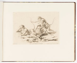 Plaat 7, Le Lavement Donné (De Klysma Gegeven), Singeries ou différentes actions de la vie humaine représentées par des singes (Apenstreken of Verschillende Handelingen van het Menselijk Leven Voorsteld door Apen) door Christophe Huet