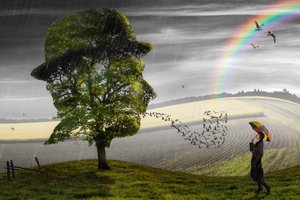 Surrealistische regen en hoop