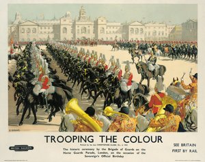 Trooping the Colour, poster voor British Railways, ca. 1950