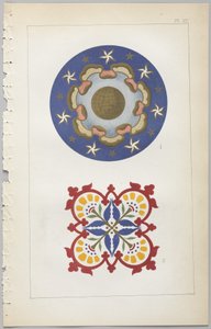 De kunst van decoratief ontwerp: met een bijlage, waarin de uren van de dag worden gegeven waarop bloemen opengaan, uitgegeven door Day & Son, Londen, 1862 door Christopher Dresser