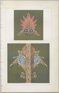 De kunst van decoratief ontwerp: met een bijlage, waarin de uren van de dag worden gegeven waarop bloemen opengaan, uitgegeven door Day & Son, Londen, 1862 door Christopher Dresser