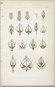 De kunst van decoratief ontwerp: met een bijlage, waarin de uren van de dag worden gegeven waarop bloemen opengaan, uitgegeven door Day & Son, Londen, 1862 door Christopher Dresser