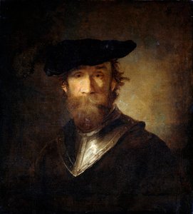 Een oude soldaat in een zwarte baret, 17e eeuw door Christopher Paudiss