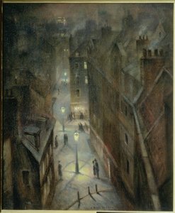 Soho Schemering, c.1924 door Christopher Richard Wynne Nevinson