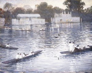 Zondagavond, punters op de Theems bij Henley, 1924