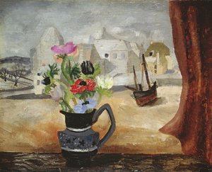 Anemonen in een Cornish raam