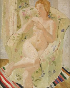 Zittend naakt meisje in een interieur, 1928