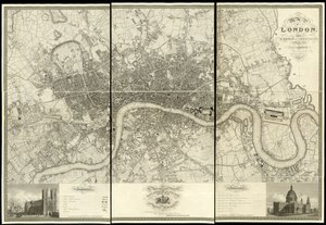 Kaart van Londen, van een daadwerkelijke survey gemaakt in de jaren 1824 door Christopher and John (fl.1821 40) Greenwood