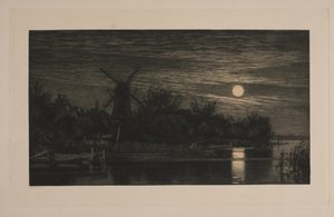 Maanlichtavond bij Tubæk door Cilius Johannes Konrad Andersen