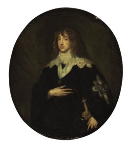 Portret van prins Karel Lodewijk, keurvorst Palatijn (1617-1680) als ridder in de Orde van de Kousenband door Circle of Anthony van Dyck