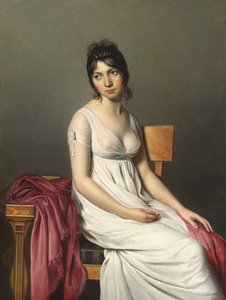 Portret van een jonge vrouw in het wit