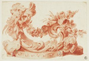 Sierontwerp met bloemen door Circle of Jean Baptiste Pillement