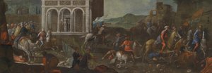 De heilige Catharina van Siena verdedigt een stad tegen de Turken