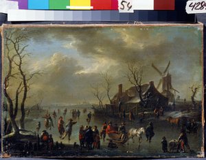 Winterlandschap door Claes  Molenaer