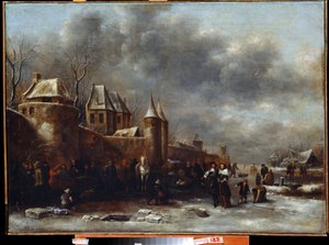 Kasteel aan de rivier door Claes  Molenaer