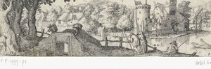Gezicht op een kasteel door Claes Jansz. Visscher (II) (attributed to)